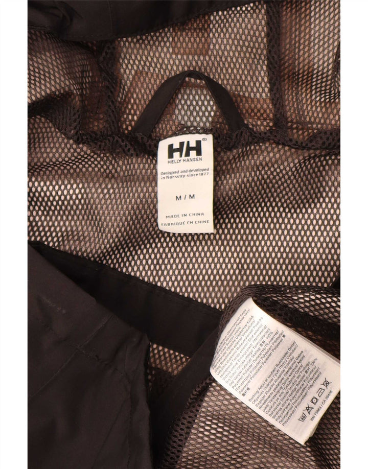 Helly Hansen Womens Hooded Rain Jacket UK 14 Medium Black Polyester