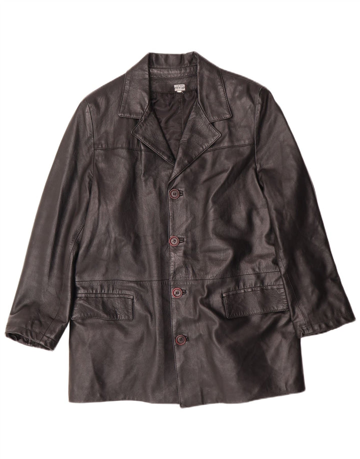 Vintage Mens Leather Jacket UK 38 Medium Black Leather Classic