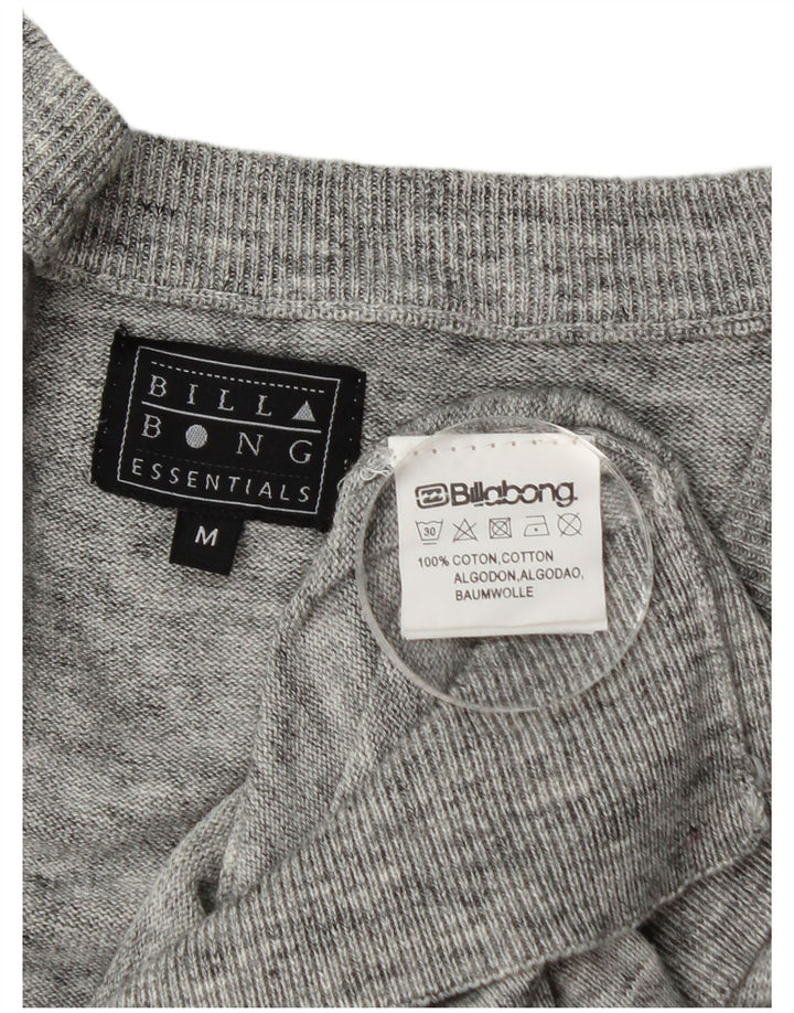 Billabong Mens Cardigan Sweater Medium Grey Flecked Cotton