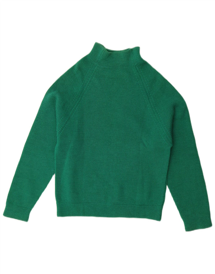 Vintage Womens Turtle Neck Jumper Sweater UK 14 Medium Green