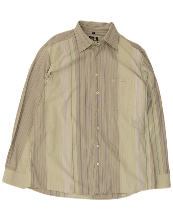 Camel Active Mens Shirt Large Green Striped Cotton