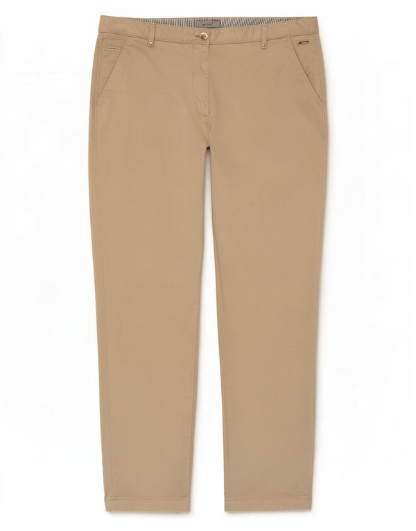 Marks & Spencer Womens Tapered Chino Trousers UK 16 Large W36 L29 Beige