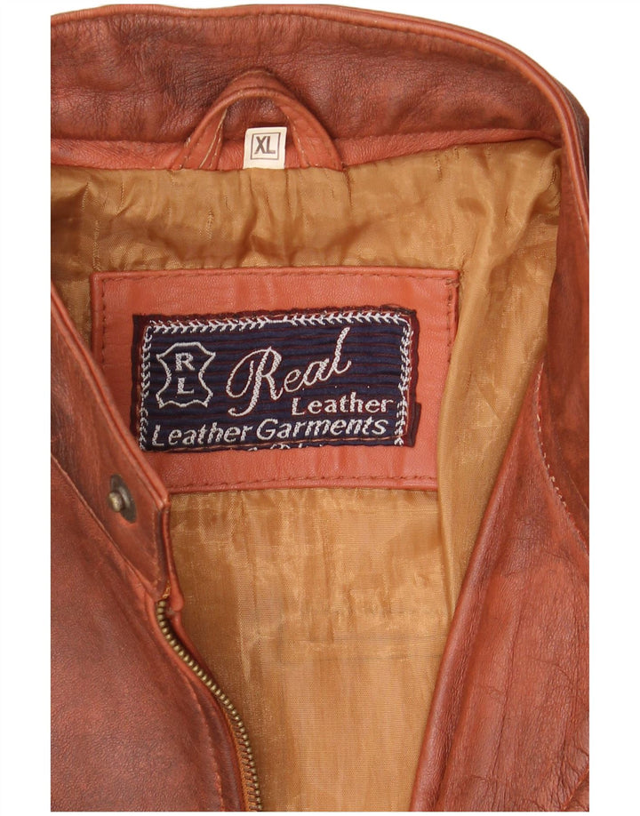 Vintage Womens UK 18 XL Brown Leather