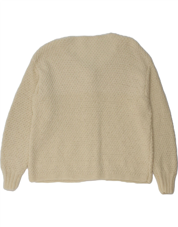 VINTAGE Womens Cardigan Sweater UK 16 Large Off White Vintage Vintage and Second-Hand Vintage from Messina Hembry 