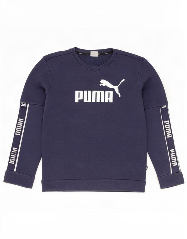Puma Mens Graphic Sweatshirt Jumper Small Navy Blue Cotton