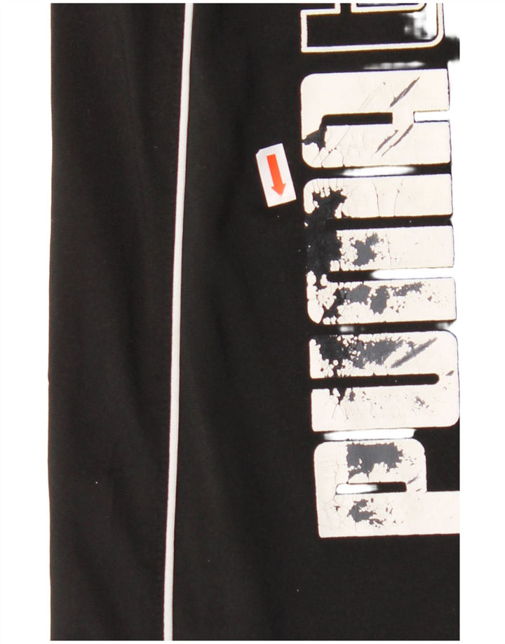 PUMA Boys Graphic Tracksuit Trousers Joggers 13-14 Years XL Black