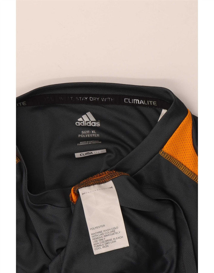 Adidas Mens Climalite T-Shirt Top XL Grey Colourblock Polyester