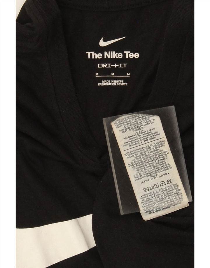 Nike Mens Dri Fit Graphic T-Shirt Top Medium Black Polyester
