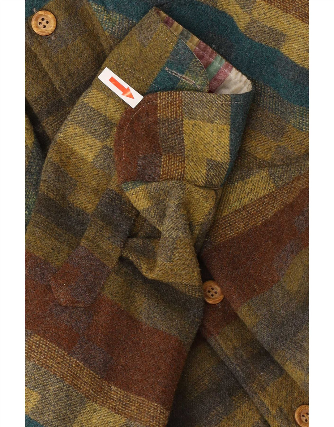 Massaro Mens Flannel Shirt Large Khaki Striped