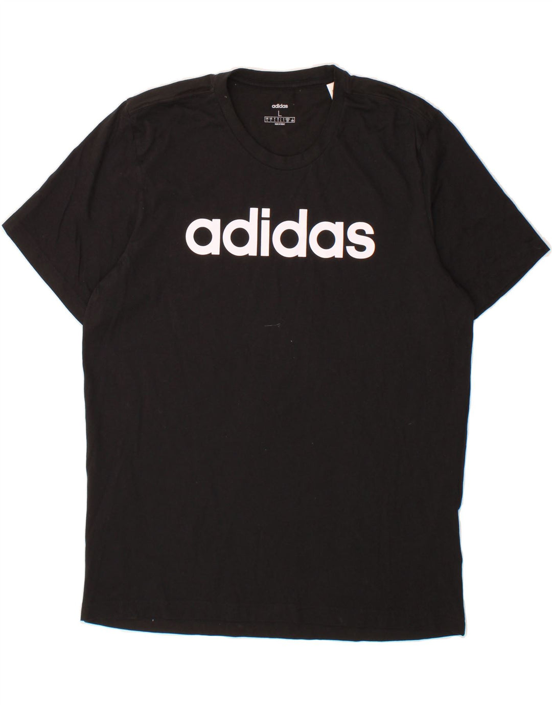 ADIDAS Mens Graphic T-Shirt Top Large Black Cotton Vintage Adidas and Second-Hand Adidas from Messina Hembry 