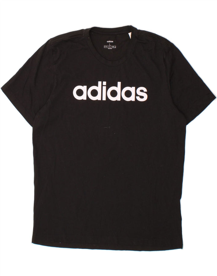 ADIDAS Mens Graphic T-Shirt Top Large Black Cotton Vintage Adidas and Second-Hand Adidas from Messina Hembry 