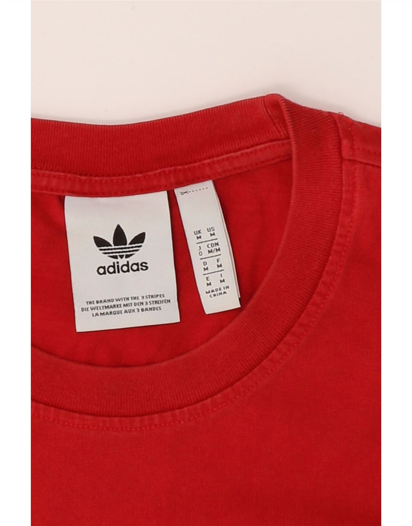 ADIDAS Mens T-Shirt Top Medium Red Colourblock Cotton Vintage Adidas and Second-Hand Adidas from Messina Hembry 