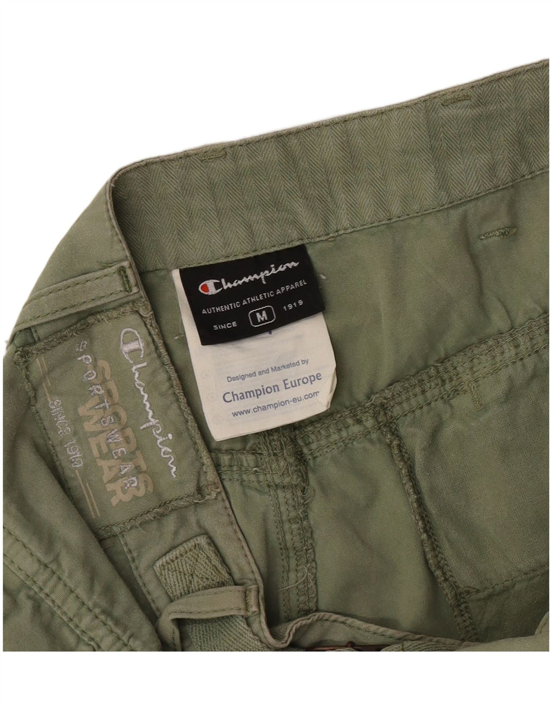 Champion Mens Cargo Shorts Medium W30  Green Cotton