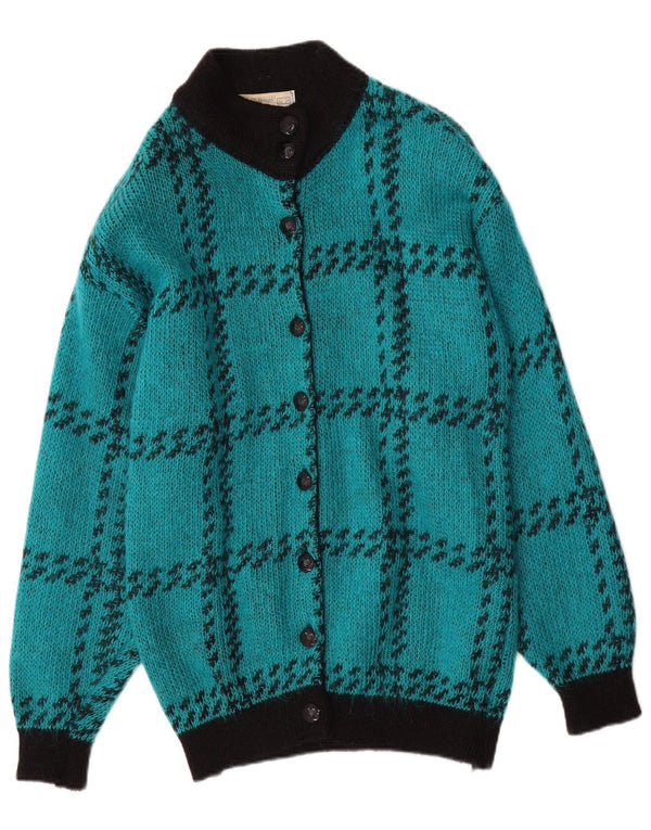 St. Bernard Womens Cardigan Sweater UK 10/12 Medium Turquoise Houndstooth