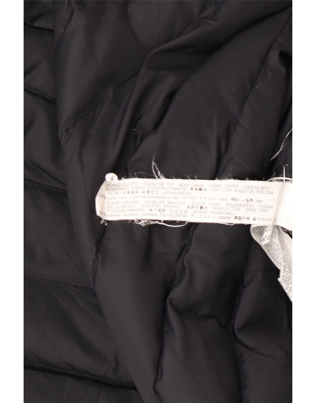 Zara Womens Padded Coat UK 14 Medium Black Colourblock Polyester