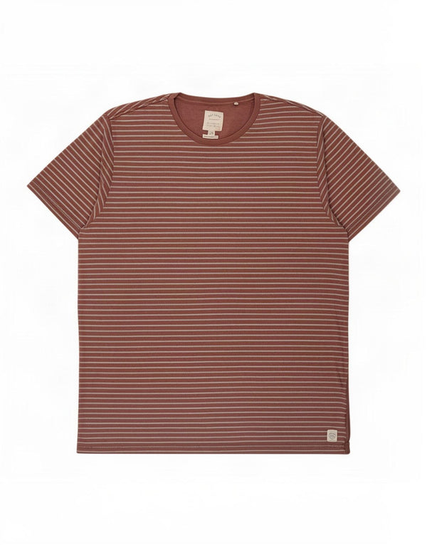 Fat Face Mens T-Shirt Top 2XL Brown Striped Cotton