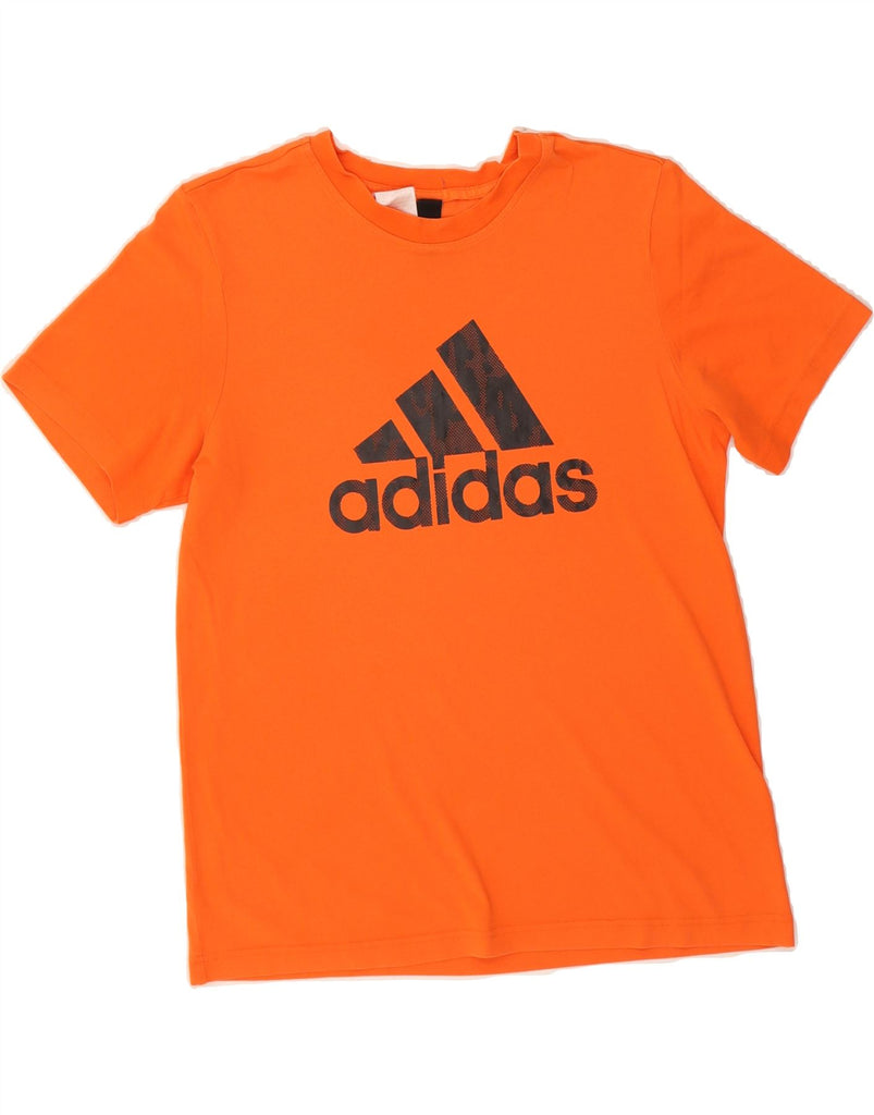 ADIDAS Mens Graphic T-Shirt Top Small Orange Cotton Vintage Adidas and Second-Hand Adidas from Messina Hembry 