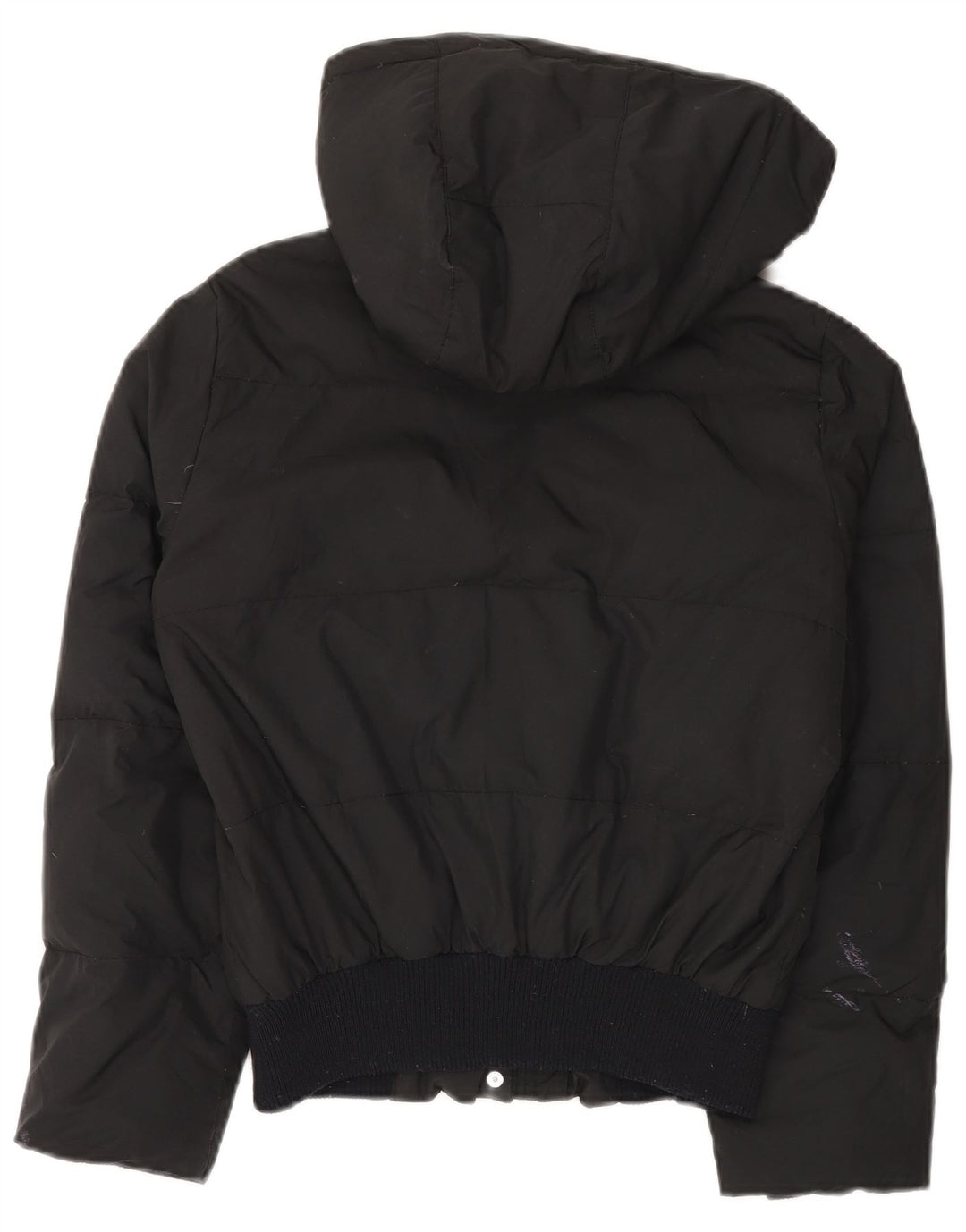 ADIDAS Womens Oversized Hooded Padded Jacket UK 10 Small  Black Polyester