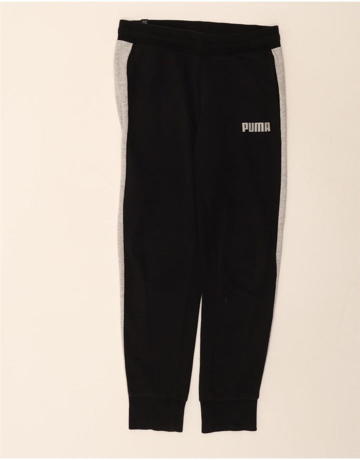 Puma Womens Tracksuit Trousers Joggers UK 10 Small Black Colourblock