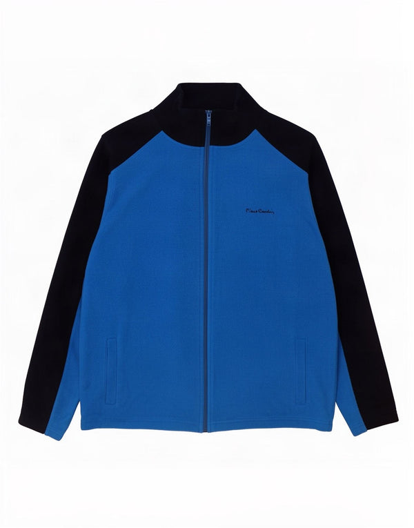 Pierre Cardin Mens Fleece Jacket UK 40 Large Blue Colourblock Polyester
