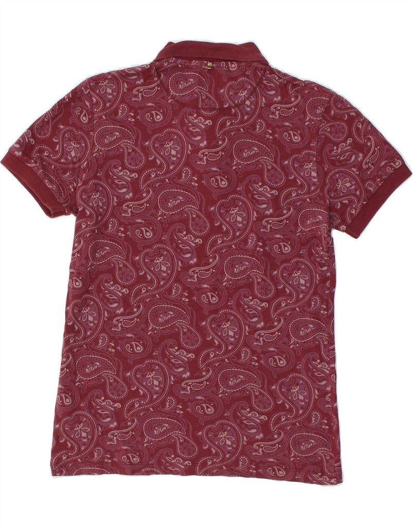 PRETTY GREEN Mens Polo Shirt XS Burgundy Paisley Cotton | Vintage Pretty Green | Thrift | Second-Hand Pretty Green | Used Clothing | Messina Hembry 