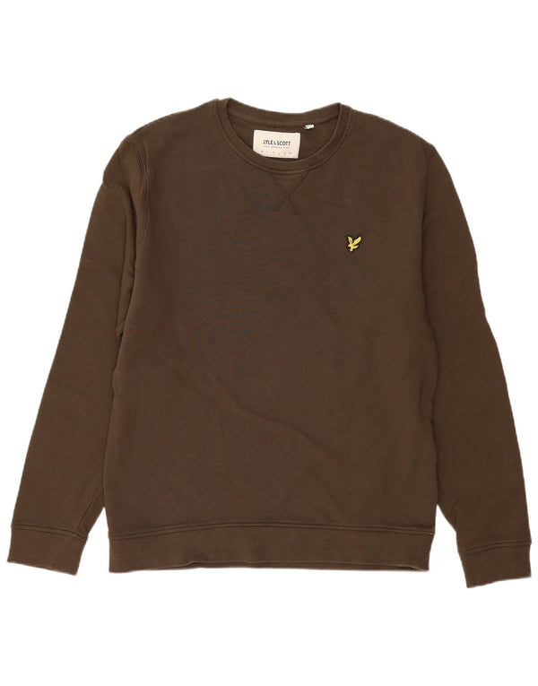 LYLE & SCOTT Mens Sweatshirt Jumper Large Khaki Cotton