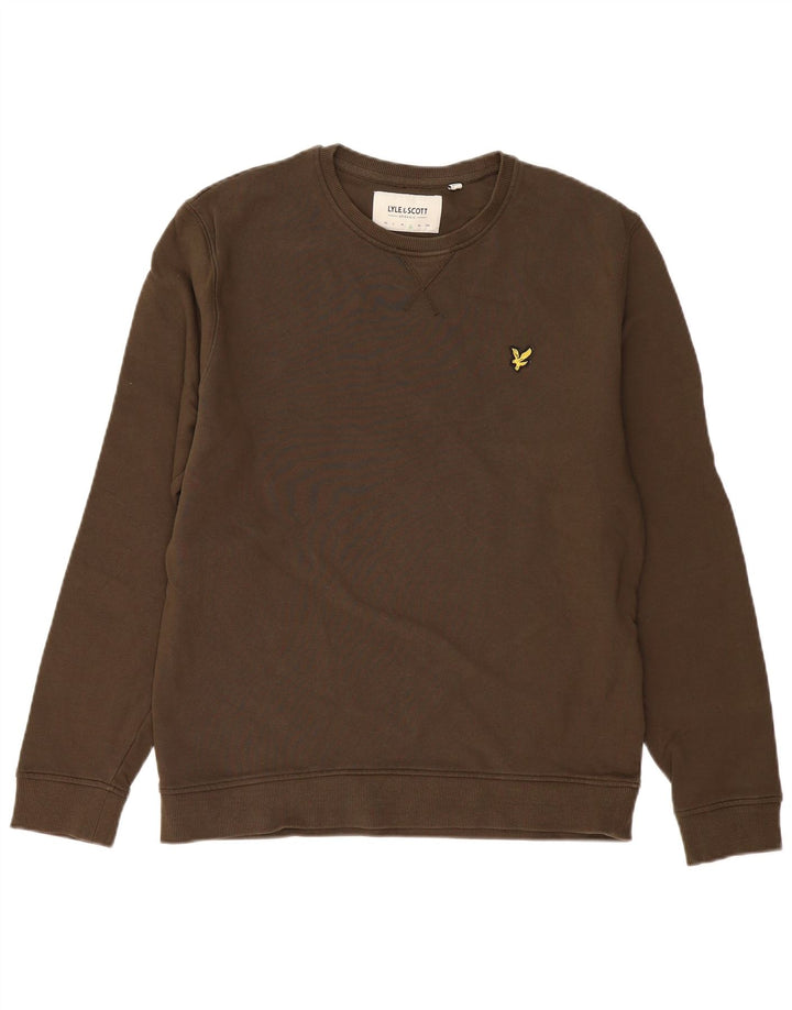 LYLE & SCOTT Mens Sweatshirt Jumper Large Khaki Cotton