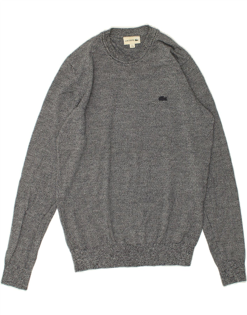 LACOSTE Mens Crew Neck Jumper Sweater Size 4 Medium Grey Flecked Wool | Vintage Lacoste | Thrift | Second-Hand Lacoste | Used Clothing | Messina Hembry 