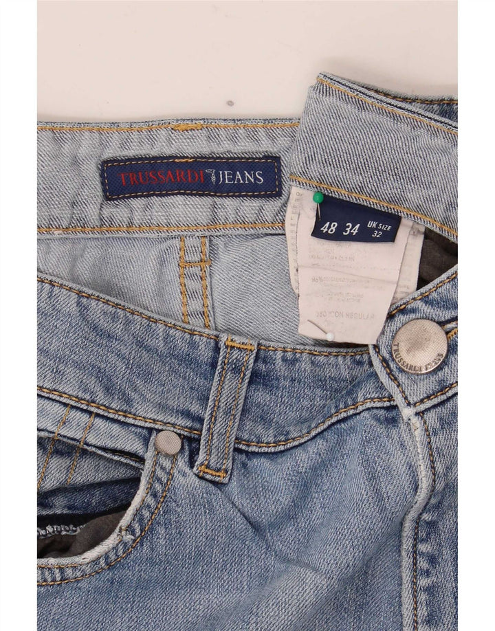 Trussardi Womens Straight Jeans W32 L34 Blue Cotton