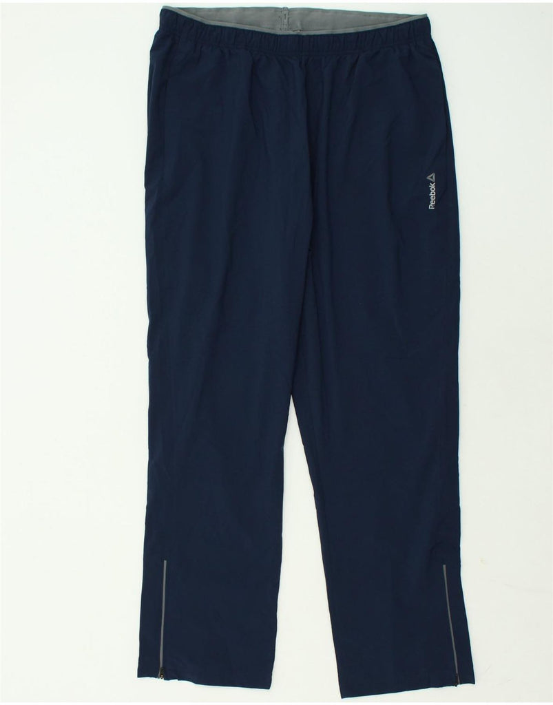 REEBOK Mens Tracksuit Trousers XL Navy Blue Polyester | Vintage Reebok | Thrift | Second-Hand Reebok | Used Clothing | Messina Hembry 