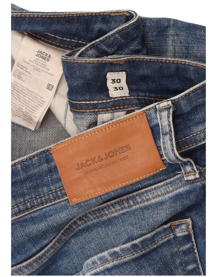 Jack & Jones Mens Slim Jeans W30 L30 Blue Cotton