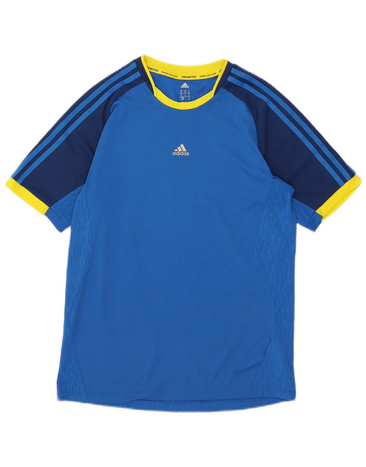 Adidas Mens Climacool T-Shirt Top Small Blue Colourblock Polyester
