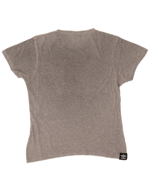 Umbro Mens Graphic T-Shirt Top Medium Grey Flecked Cotton