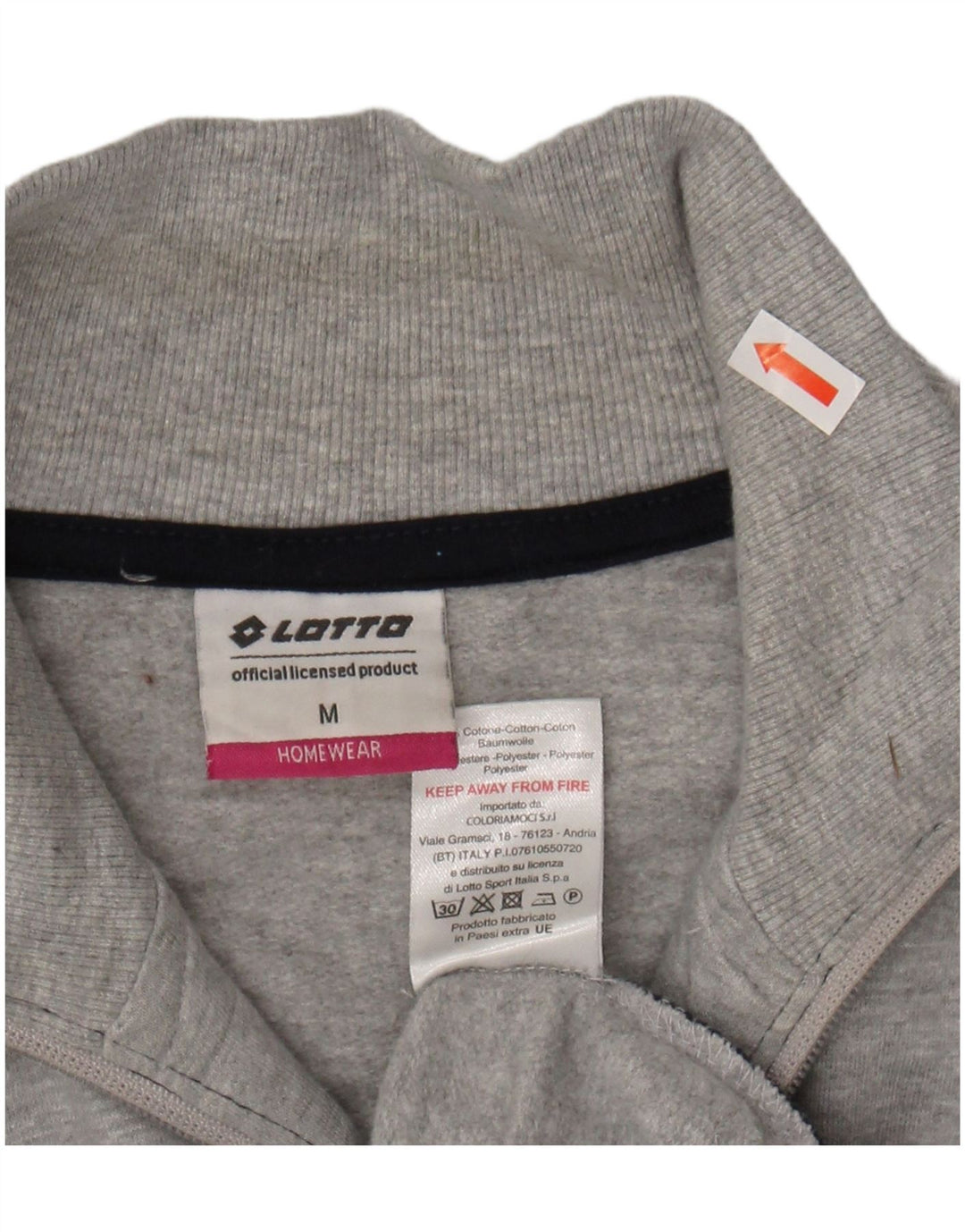 LOTTO Womens Tracksuit Top Jacket UK 14 Medium Grey Colourblock Cotton