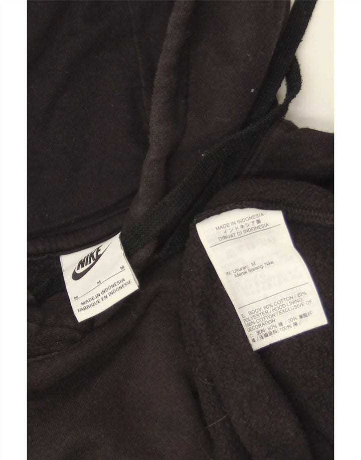 Nike Mens Hoodie Jumper Medium Black Cotton
