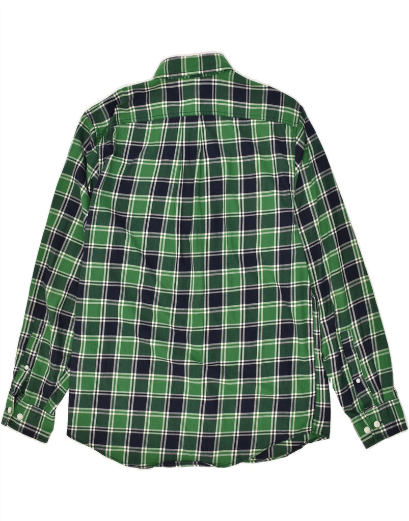 LANDS END Mens Shirt Medium Green Check Cotton Vintage Lands End and Second-Hand Lands End from Messina Hembry 