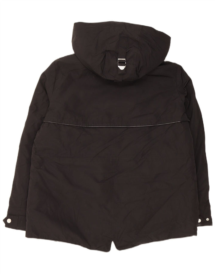 Zara Womens Hooded Windbreaker Jacket UK 18 XL Black Polyester