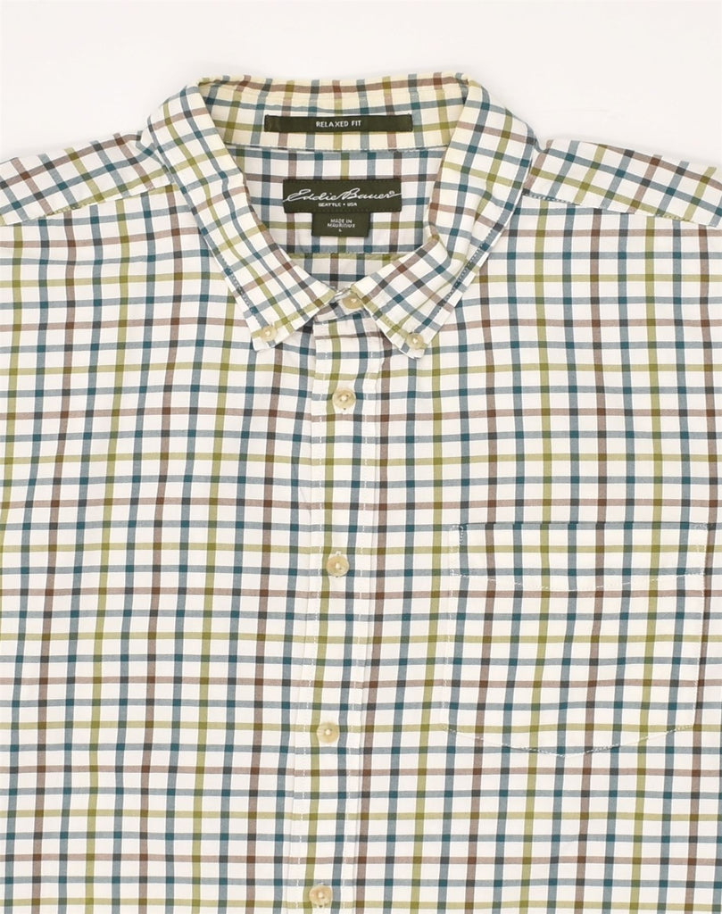 EDDIE BAUER Mens Relaxed Fit Shirt Large Multicoloured Check Cotton | Vintage Eddie Bauer | Thrift | Second-Hand Eddie Bauer | Used Clothing | Messina Hembry 