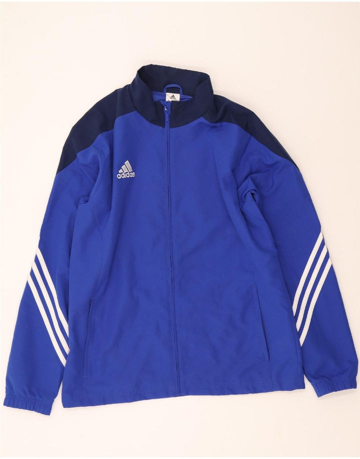 ADIDAS Mens Tracksuit Top Jacket Large Blue Colourblock Polyester Vintage Adidas and Second-Hand Adidas from Messina Hembry 