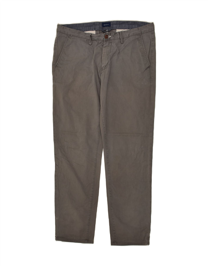 GANT Mens Slim Chino Trousers W35 L32 Grey Cotton | Vintage Gant | Thrift | Second-Hand Gant | Used Clothing | Messina Hembry 