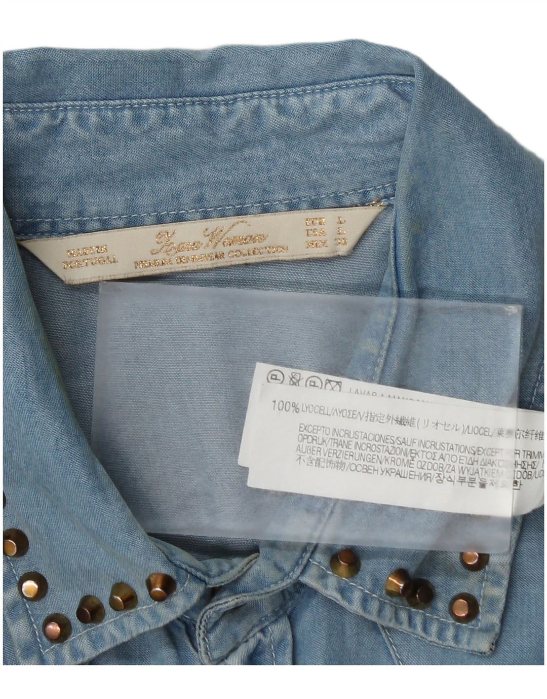 Zara Womens Denim Shirt UK 16 Large Blue Lyocell