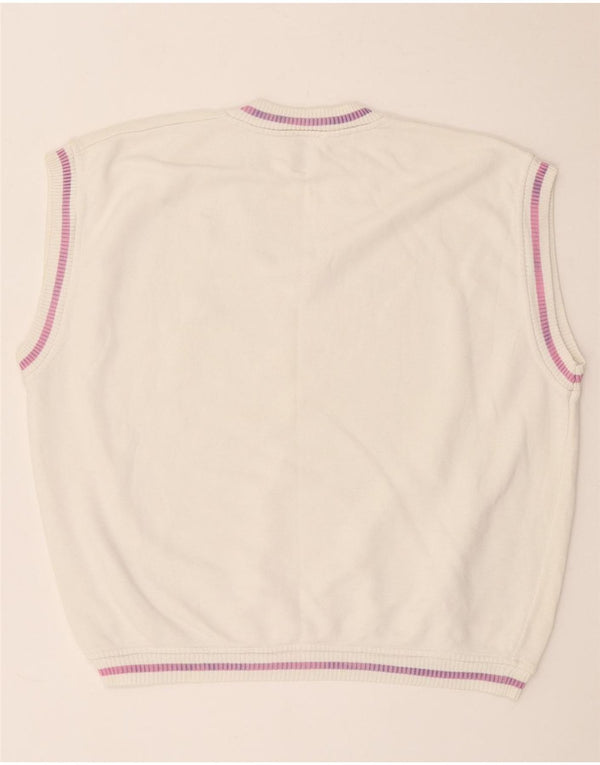 Vintage Womens Vest Tank Top UK 18 XL White Cotton