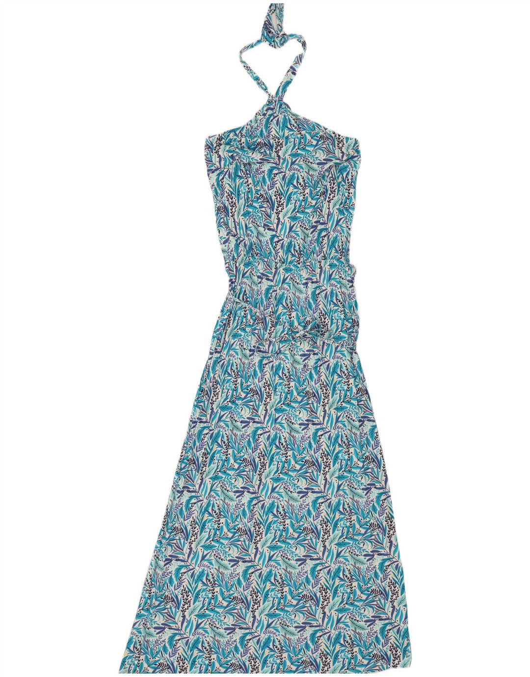 Blue Motion Womens Maxi Halter Dress EU 40/42 Medium Blue Floral Viscose