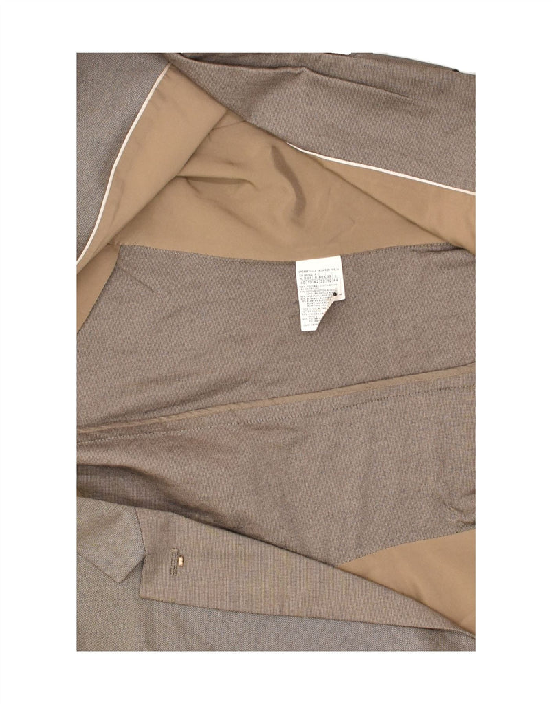 SPORTMAX Womens 2 Button Blazer Jacket UK 12 Medium Brown Cotton | Vintage Sportmax | Thrift | Second-Hand Sportmax | Used Clothing | Messina Hembry 