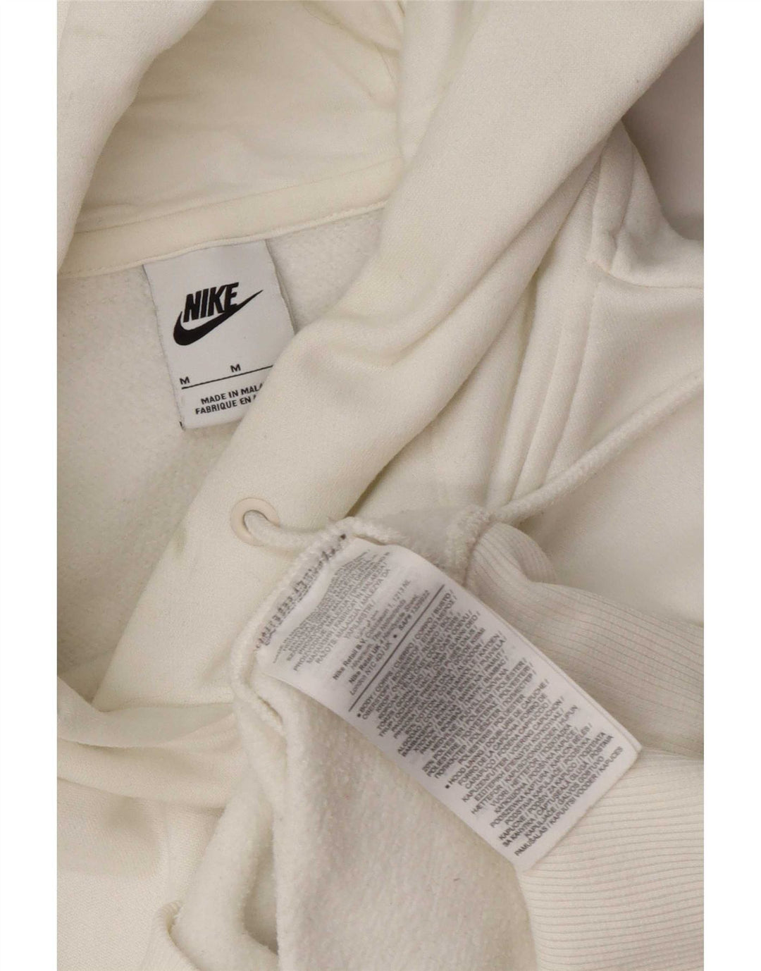 Nike Womens Hoodie Jumper UK 14 Medium White Cotton