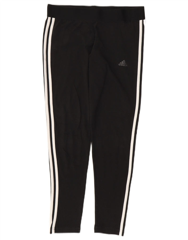 ADIDAS Womens Leggings UK 16/18 Large Black Cotton