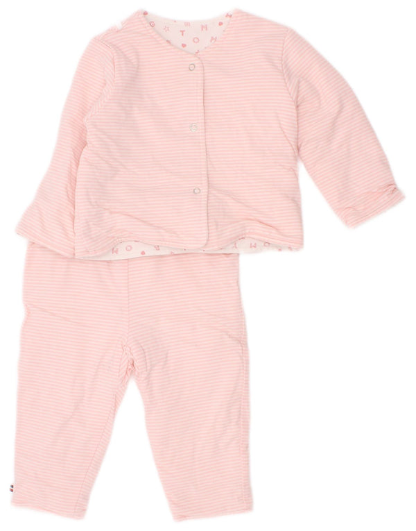 Tommy Hilfiger Baby Girls Graphic Full Tracksuit 3-6 Months Pink Pinstripe