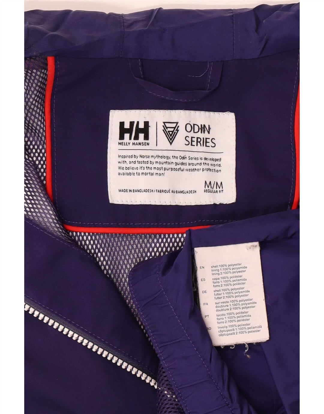 Helly Hansen Womens Hooded Rain Jacket UK 14 Medium Purple Polyester
