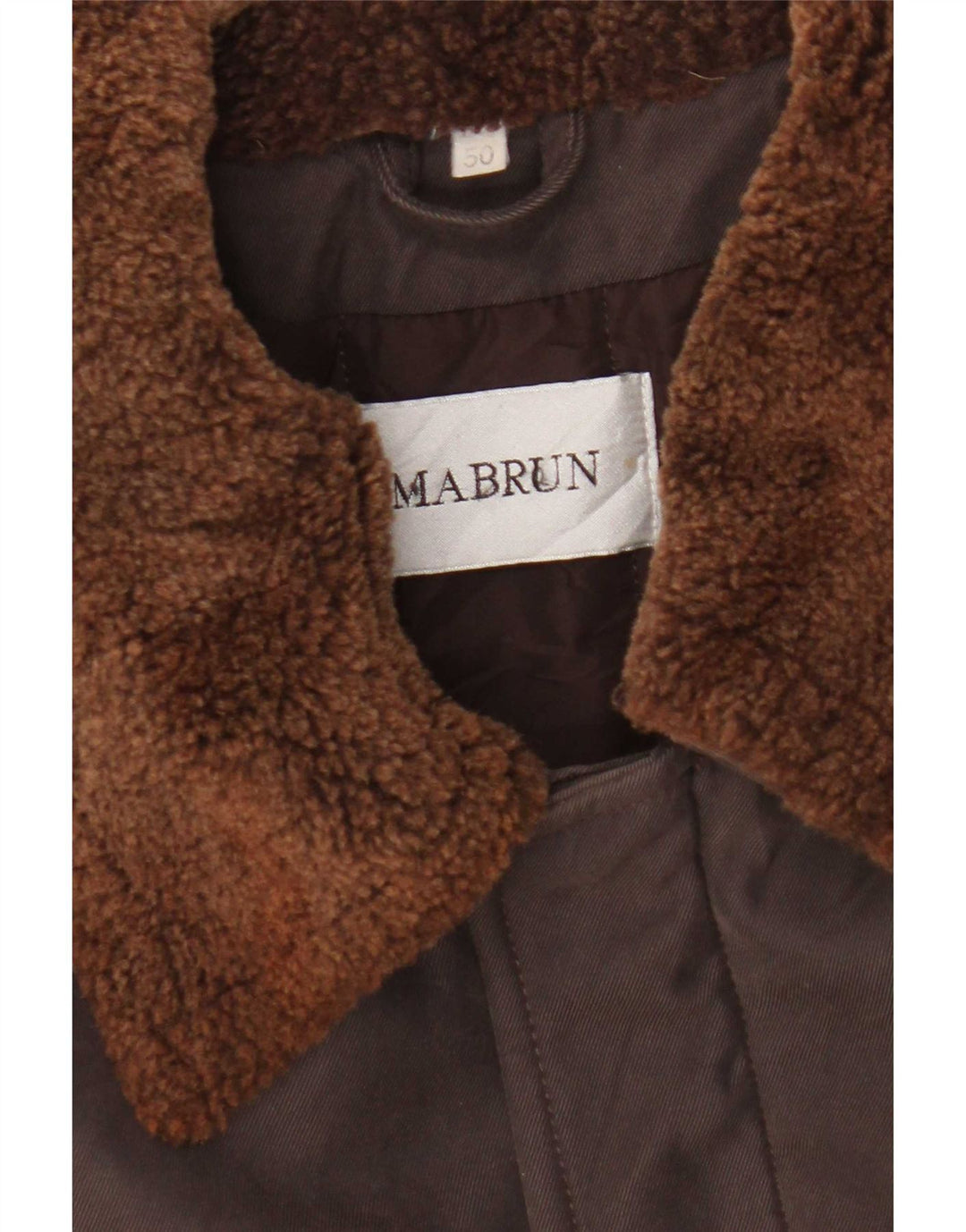 Mabrun Mens Bomber Jacket IT 50 Large Brown Polyester