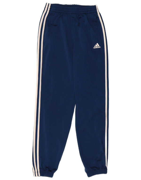 Adidas Boys Tracksuit Trousers Joggers 13-14 Years Navy Blue Polyester